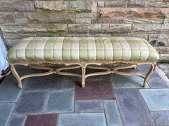 Lovely French Provincial Louis XV Style Painted Wood Bench Dorothy Draper
