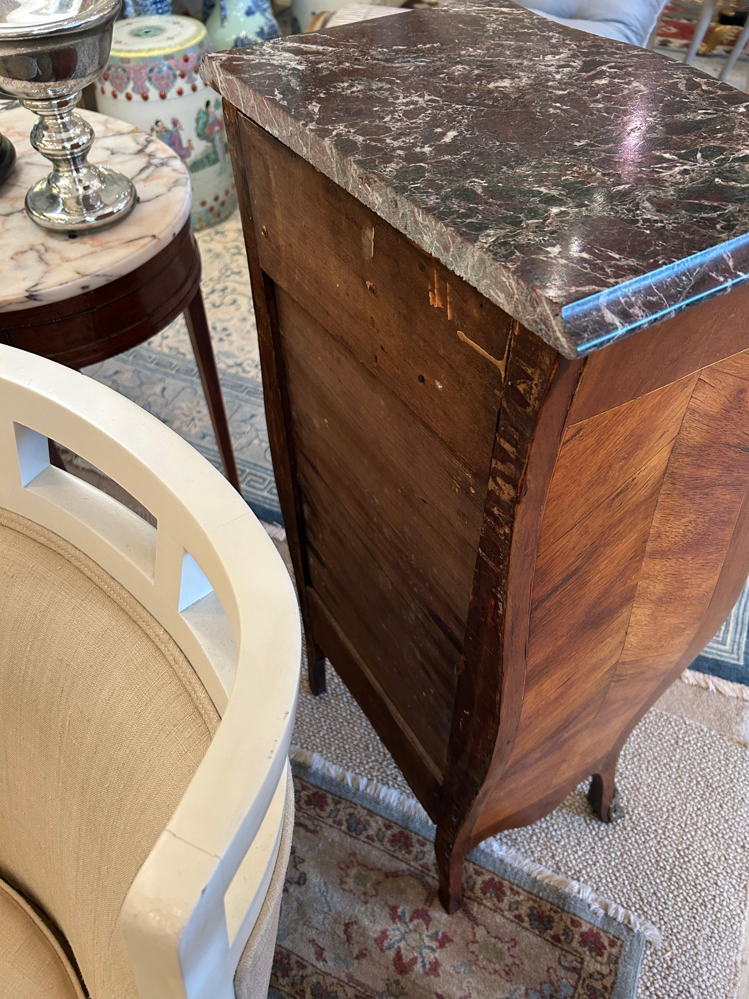 Precioso Cofre Lencería Semanier Francés de Madera Satinada y Latón en venta 3