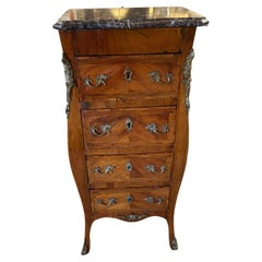 Lovely French Satinwood and Brass Semanier Lingerie Chest