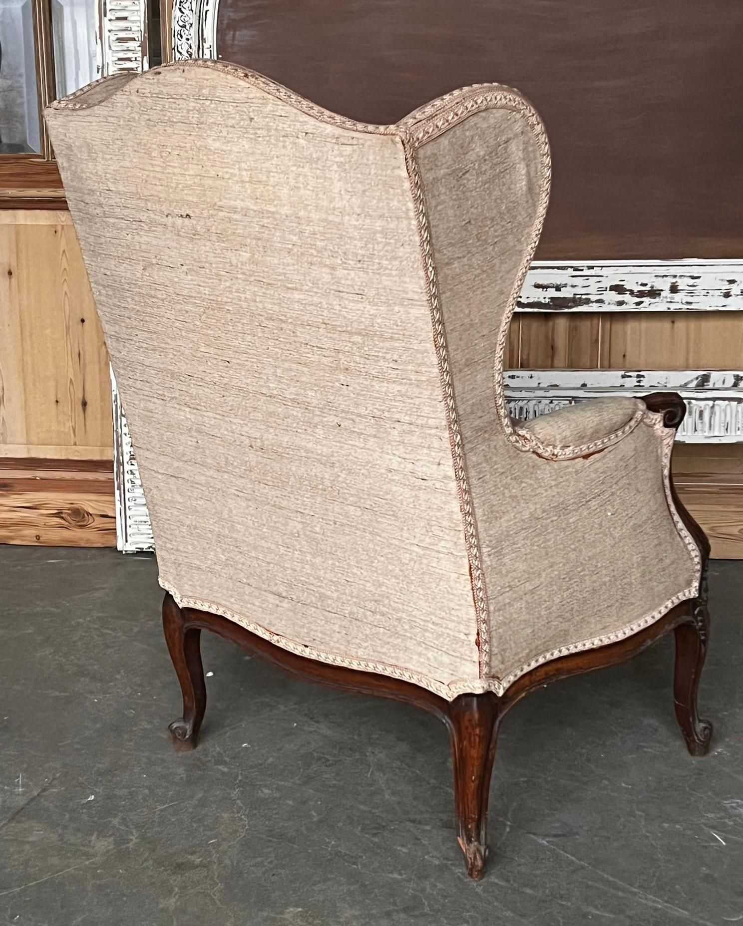 Lovely French Wing Back Arm Chair In Good Condition For Sale In Seaford, GB