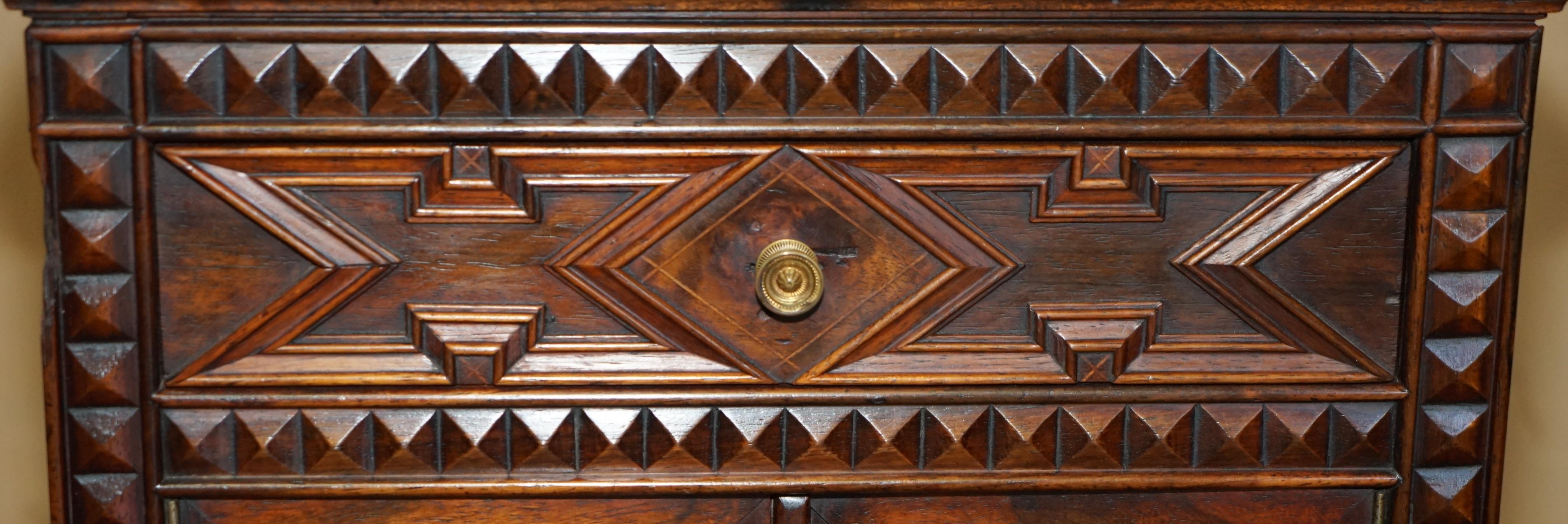 English LOVELY FULLY RESTORED ANTIQUE JACOBEAN REVIVAL HAND CARVED SIDEBOARD CUPBOARDs For Sale