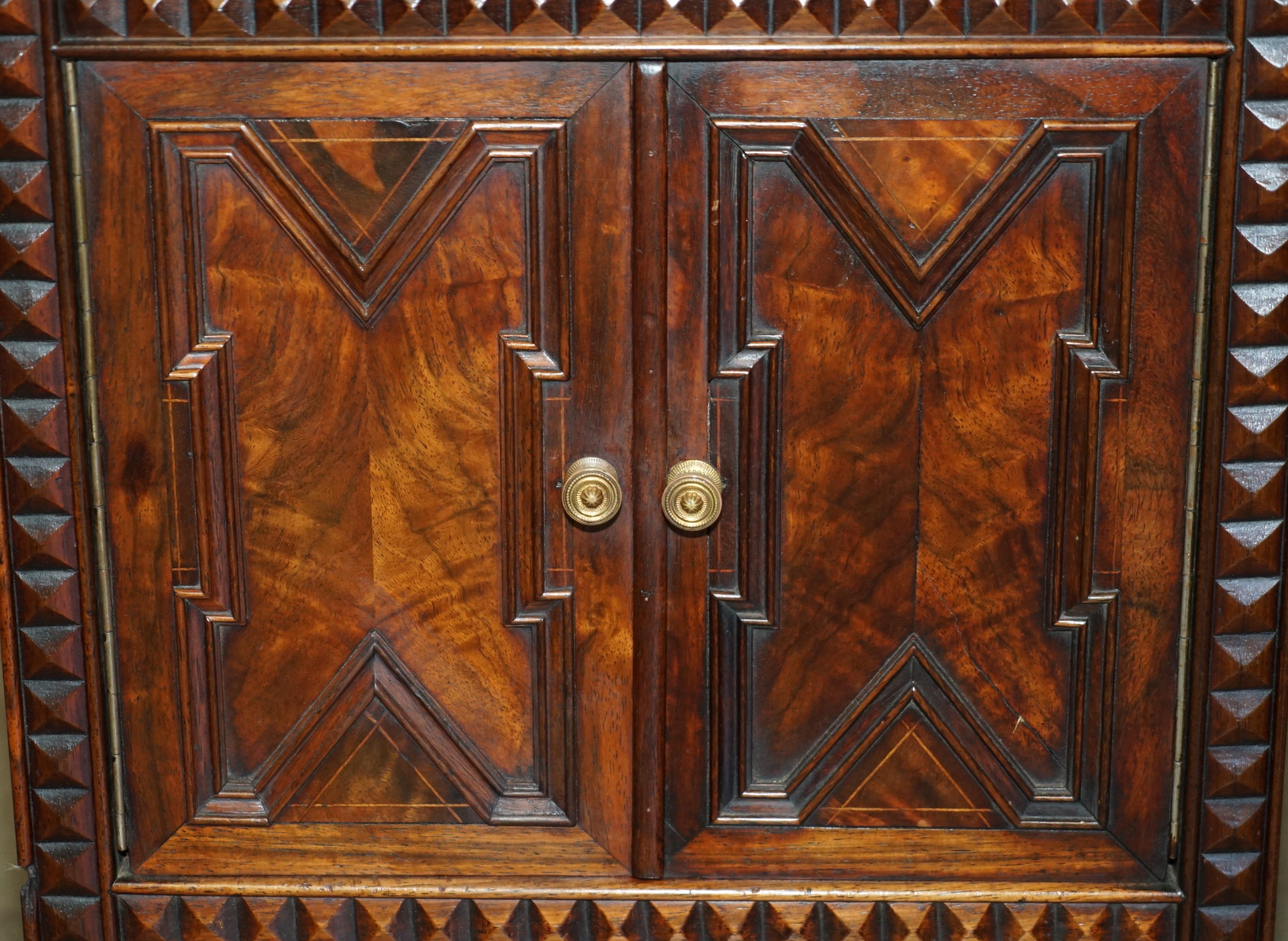 Hand-Carved LOVELY FULLY RESTORED ANTIQUE JACOBEAN REVIVAL HAND CARVED SIDEBOARD CUPBOARDs For Sale