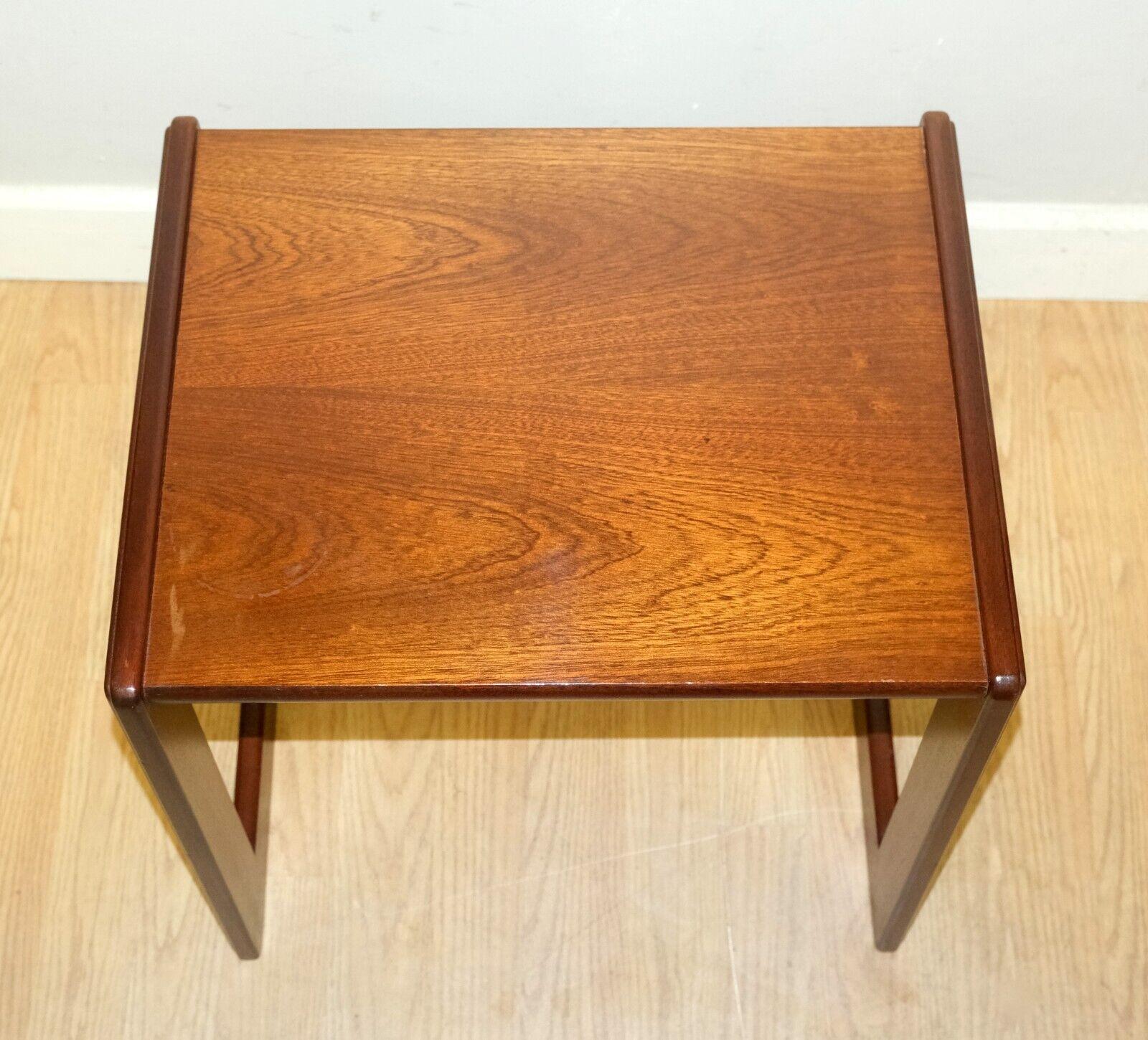 Lovely G Plan Art Deco Teak Set of Three Side End Nest Tables For Sale 4