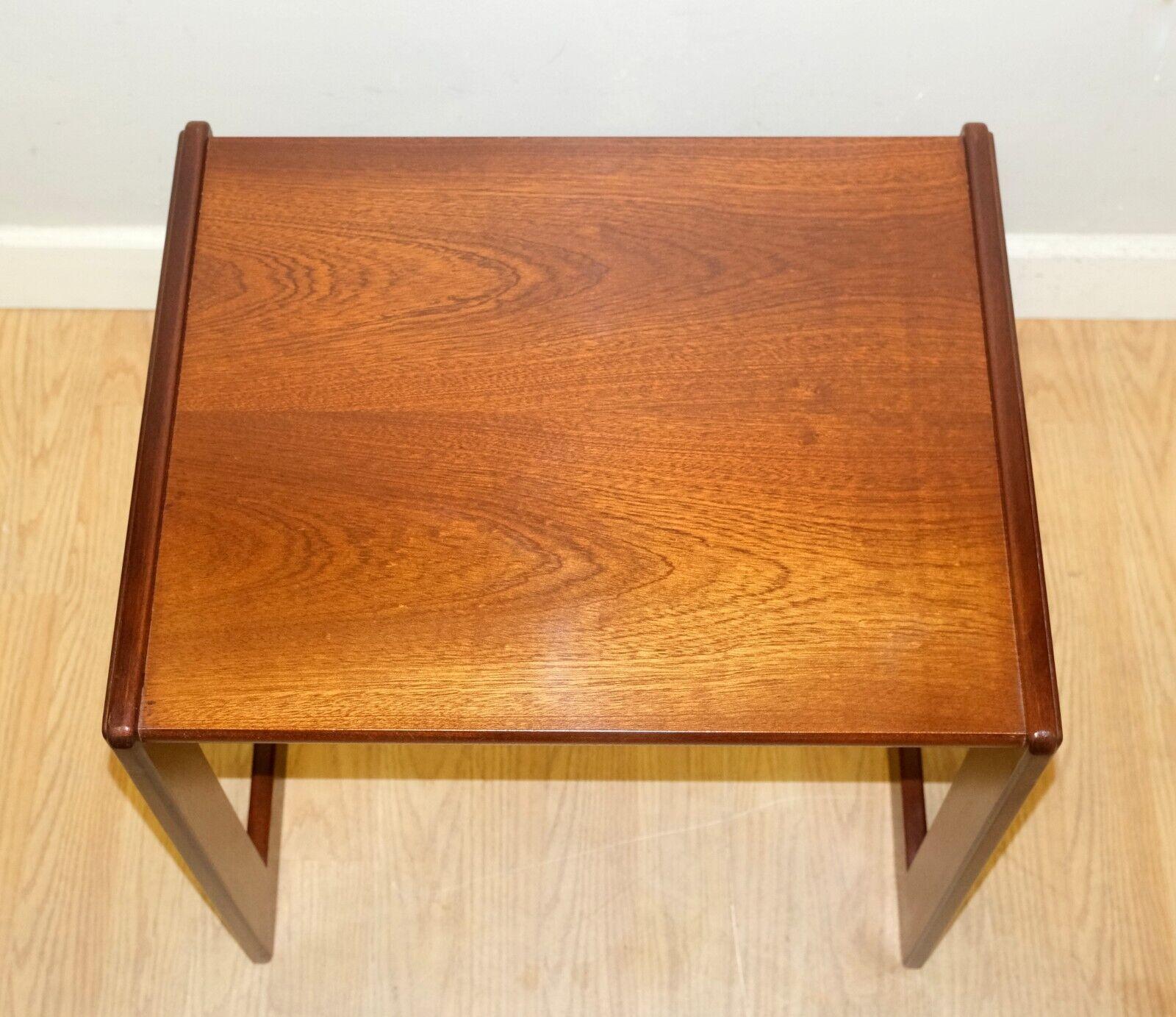 Lovely G Plan Art Deco Teak Set of Three Side End Nest Tables For Sale 5