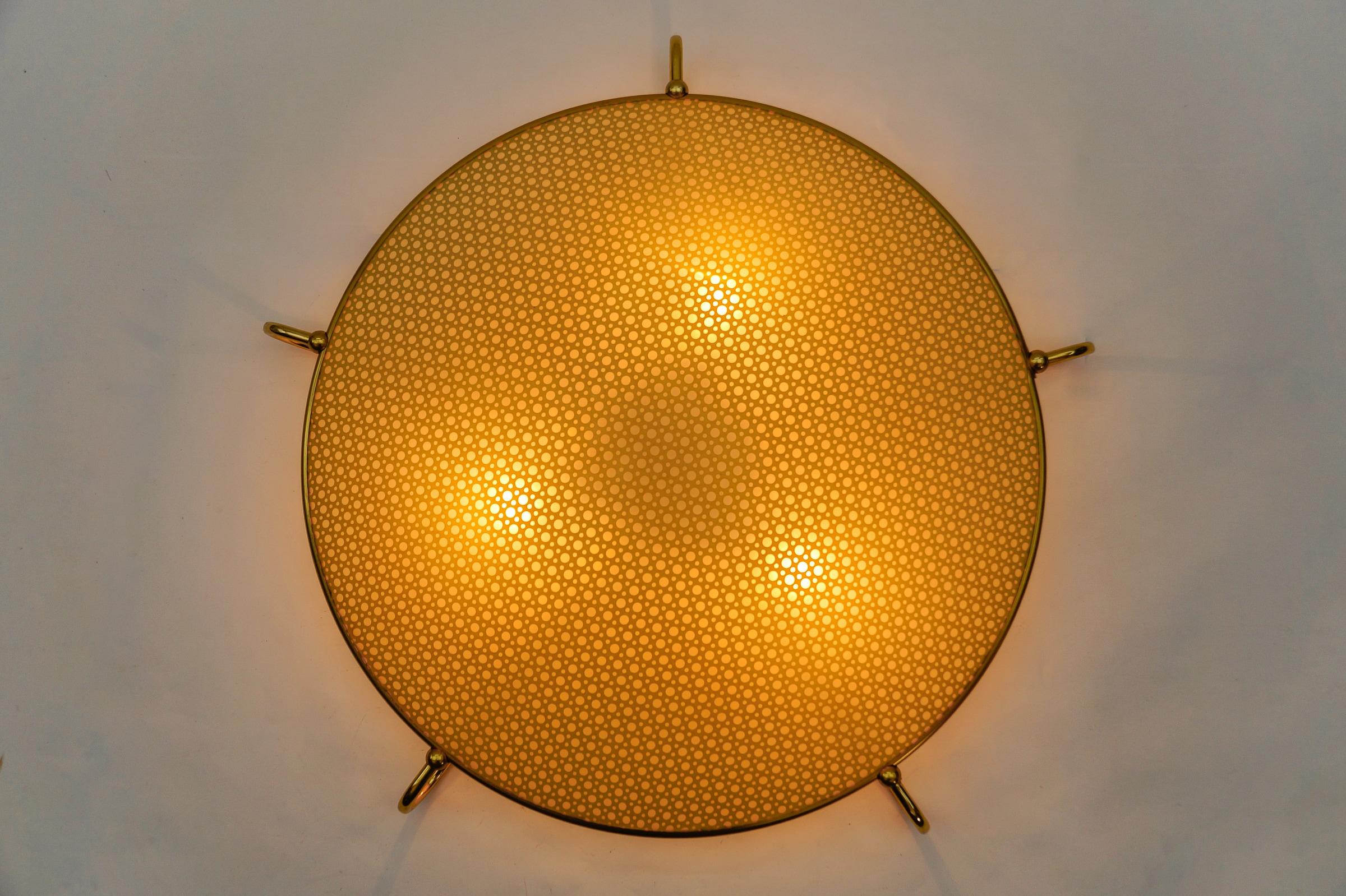 Mid-Century Modern Lovely Geometric Plafonier or Wall Lamp by ERCO Leuchten, 1950s Germany For Sale
