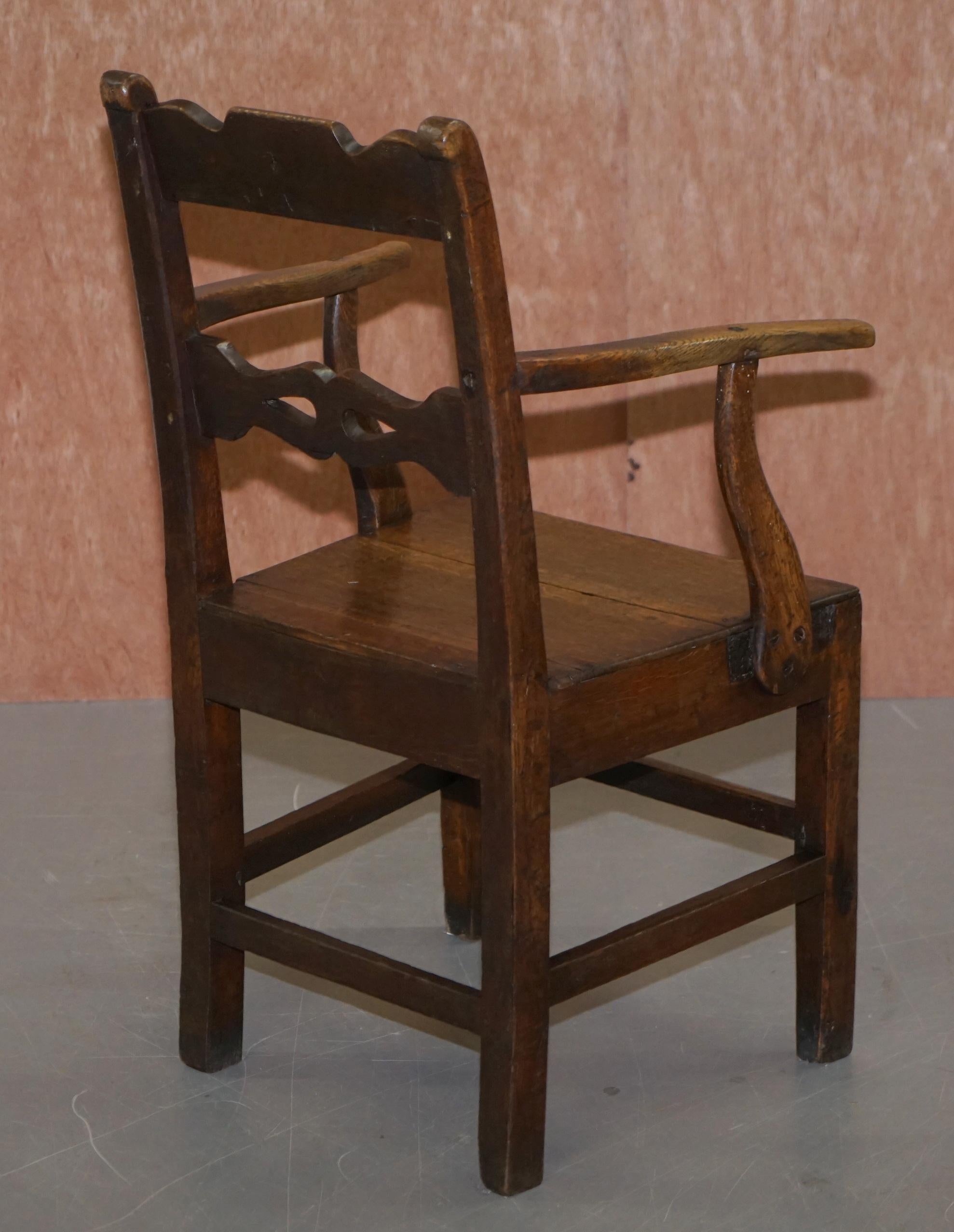 Lovely George II circa 1760 Primitive Carver Armchair Original Period Repairs For Sale 6