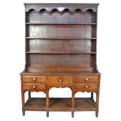 Used Lovely George III Oak and Elm Potboard Dresser c. 1800
