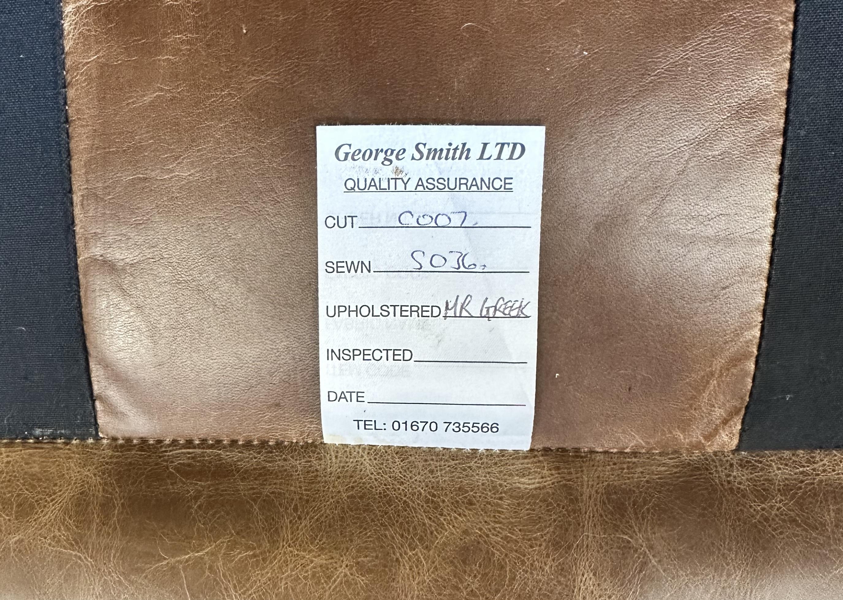 LOVELY GEORGE SMITH FULL SCROLL ARM CUSHiON BACK BROWN LEATHER SOFA For Sale 10