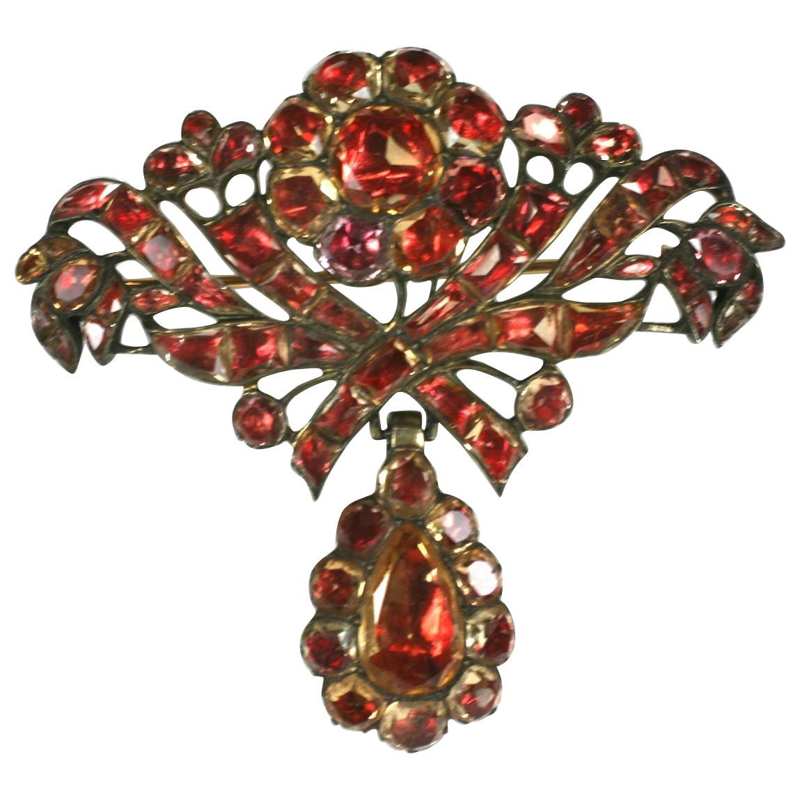 Lovely Georgian Paste Corsage Brooch For Sale