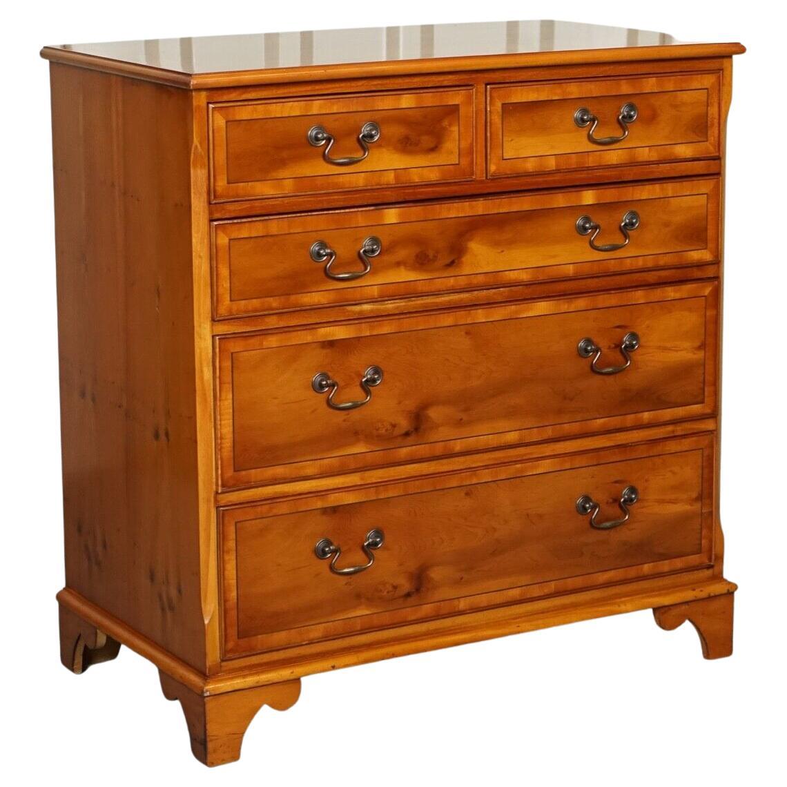Lovely Style Burr Yew Wood Chest of Drawers at 1stDibs