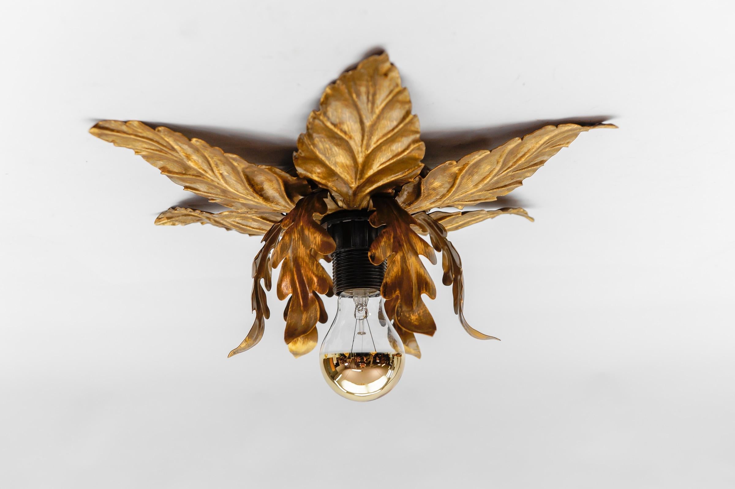 Hollywood Regency Lovely Gilded Florentine Ceiling Lamp by Kögl, Germany, 1960s For Sale