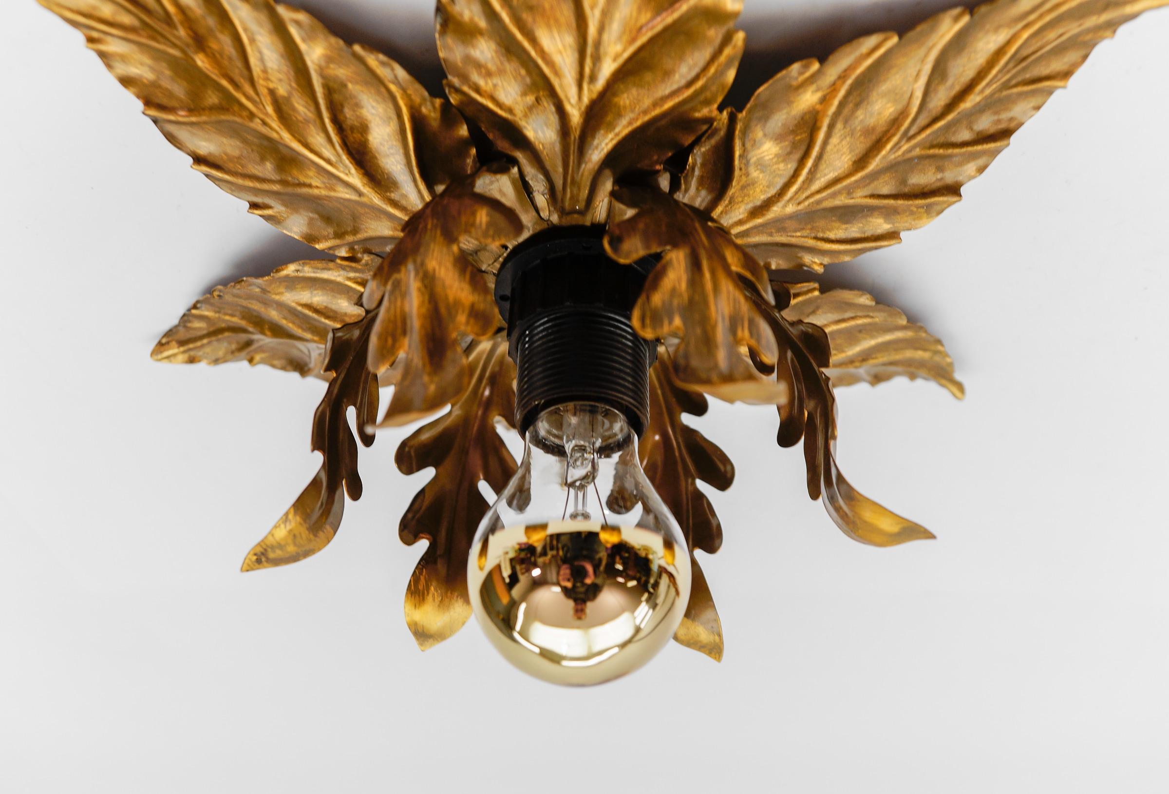 Lovely Gilded Florentine Ceiling Lamp by Kögl, Germany, 1960s For Sale 2