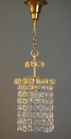 Lovely Gilt Brass and Lens Glass Pendant by Palwa, circa 1970s