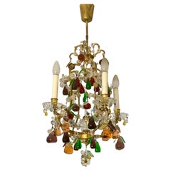 Lovely Gilt Iron and Glass "Fruit" Chandelier by J. & L. Lobmeyr, ca. 1950s