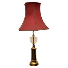 Retro Lovely Glass and Brass Table Lamp 