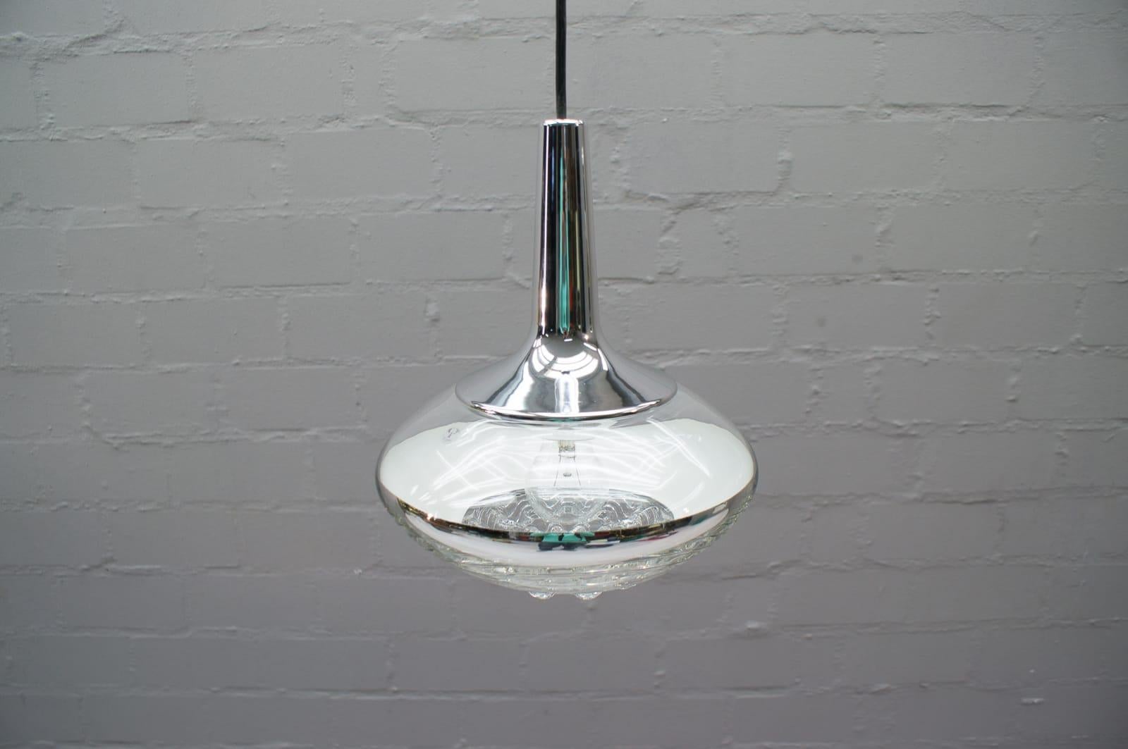 Lovely Glass Ceiling Lamp by Peill & Putzler, 1970s For Sale 4