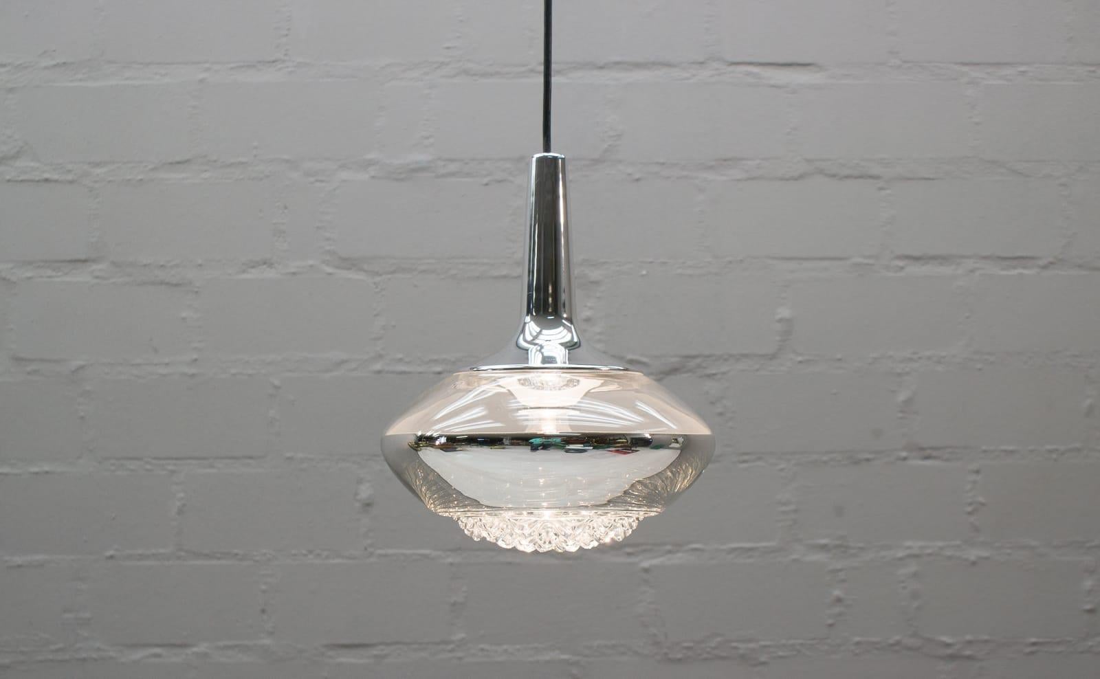 Mid-Century Modern Lovely Glass Ceiling Lamp by Peill & Putzler, 1970s For Sale