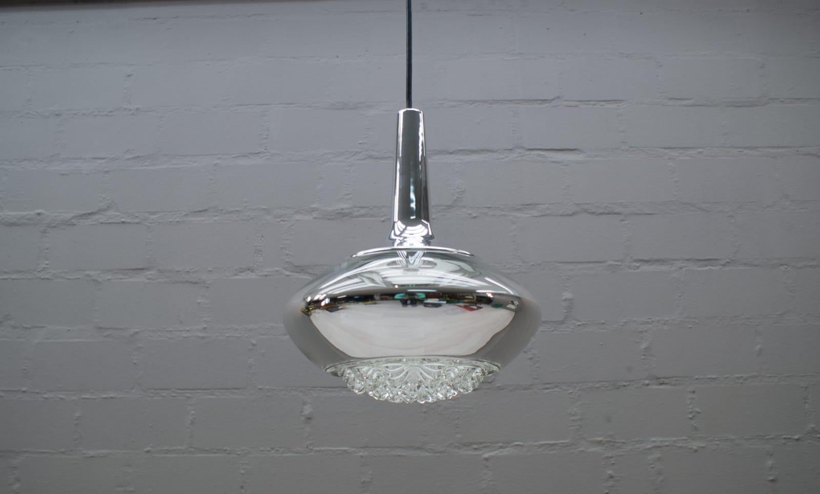 German Lovely Glass Ceiling Lamp by Peill & Putzler, 1970s For Sale