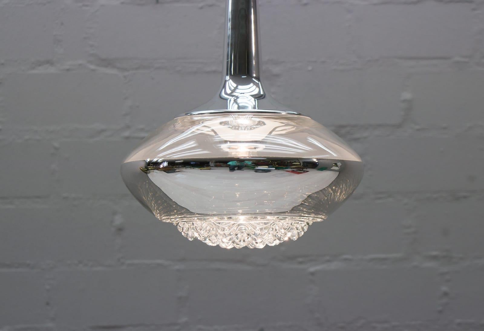 Late 20th Century Lovely Glass Ceiling Lamp by Peill & Putzler, 1970s For Sale