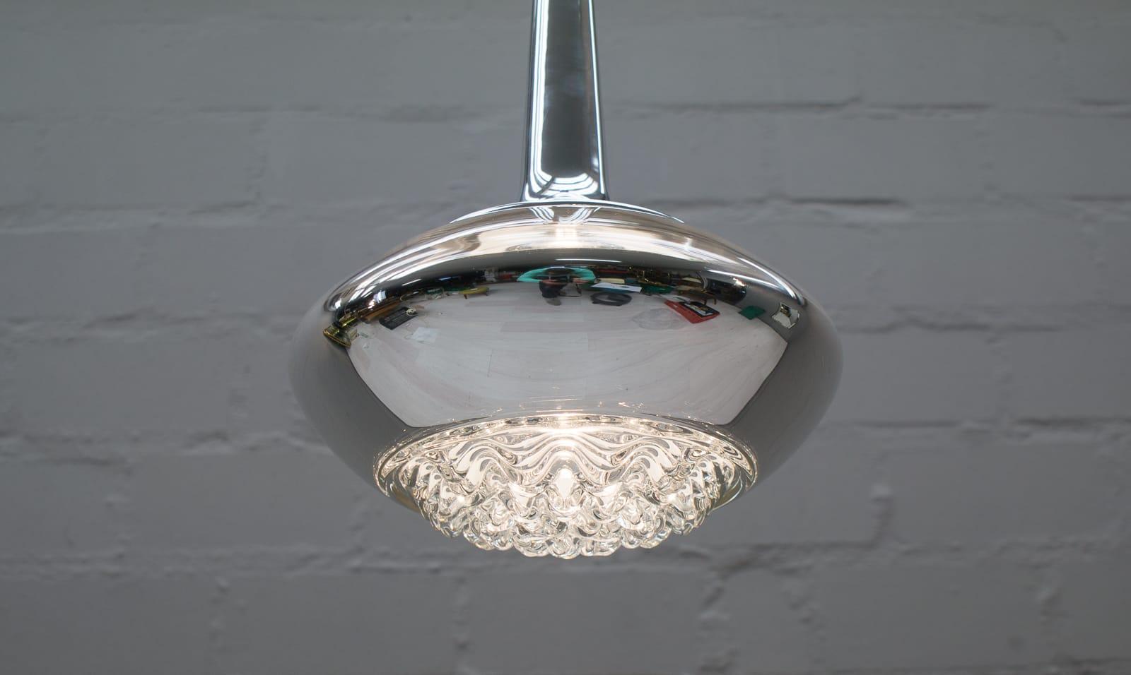 Lovely Glass Ceiling Lamp by Peill & Putzler, 1970s For Sale 1