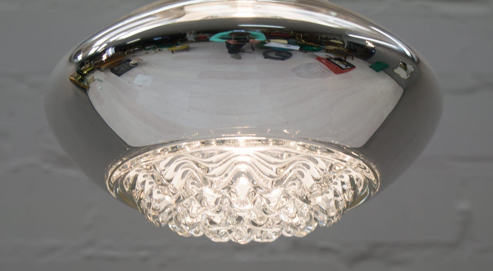 Lovely Glass Ceiling Lamp by Peill & Putzler, 1970s For Sale 2