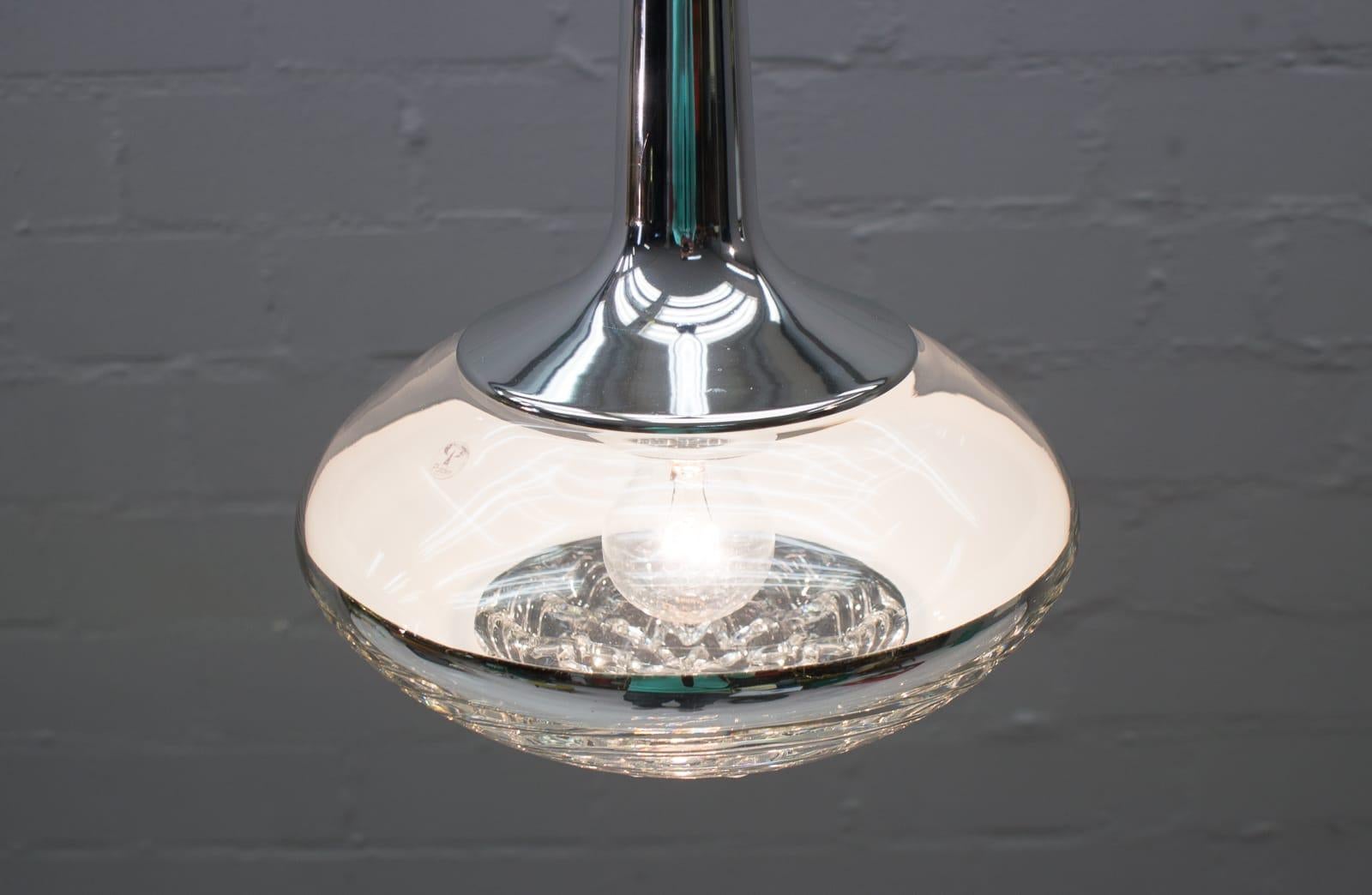 Lovely Glass Ceiling Lamp by Peill & Putzler, 1970s For Sale 3