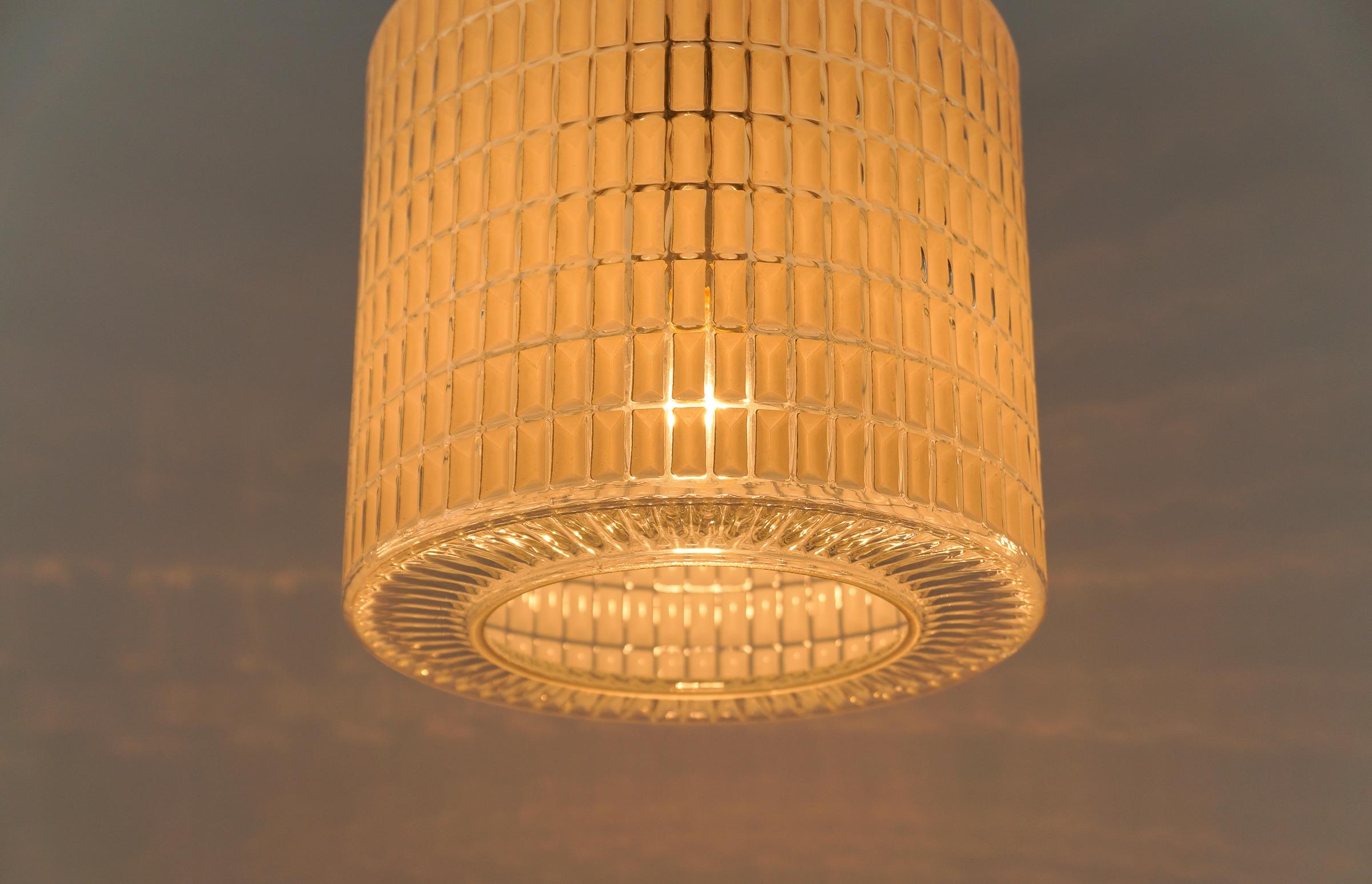 Lovely Glass Ceiling Lamps from Limburg, Germany, 1960s For Sale 5