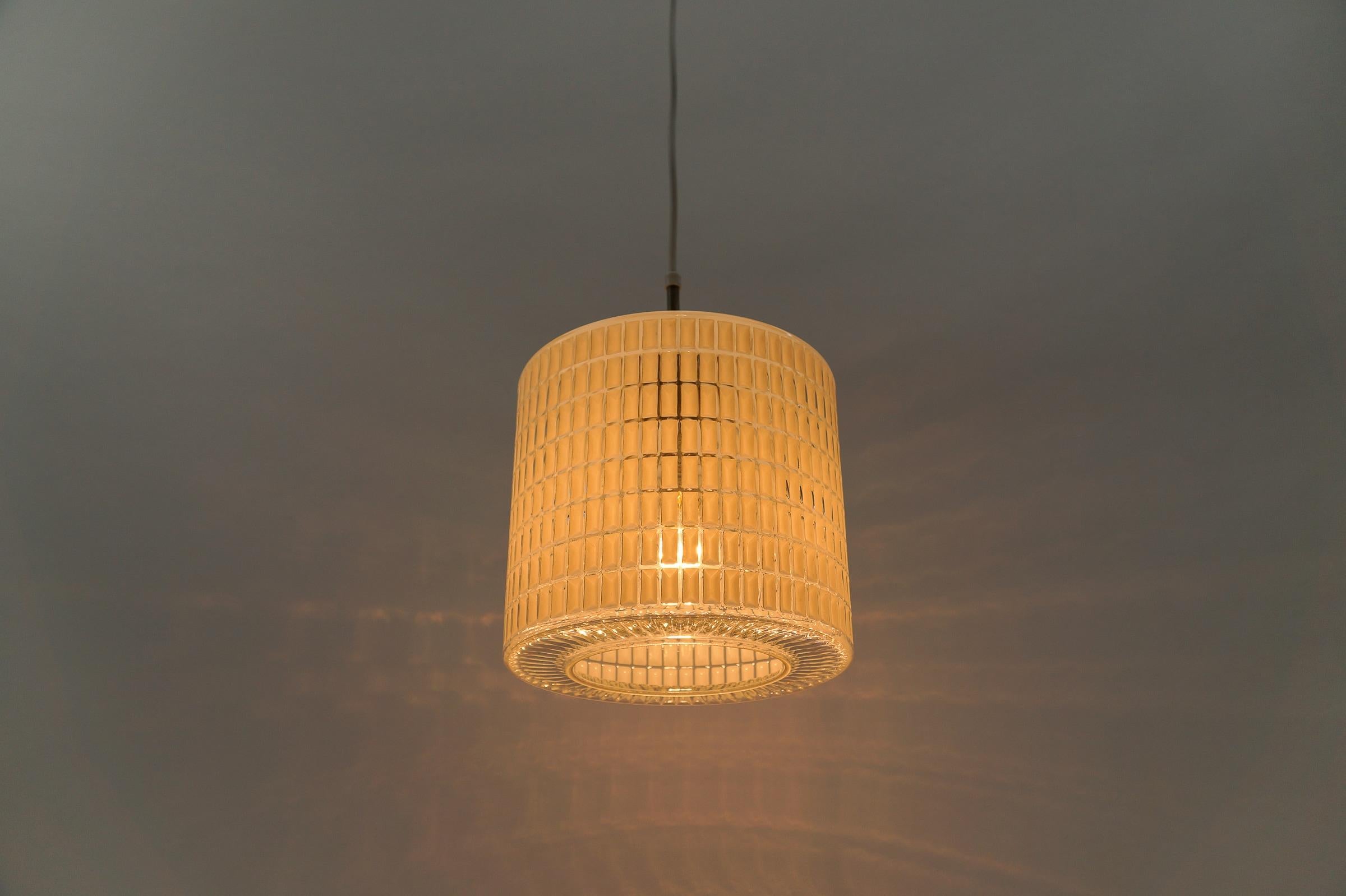 Lovely Glass Ceiling Lamps from Limburg, Germany, 1960s For Sale 1
