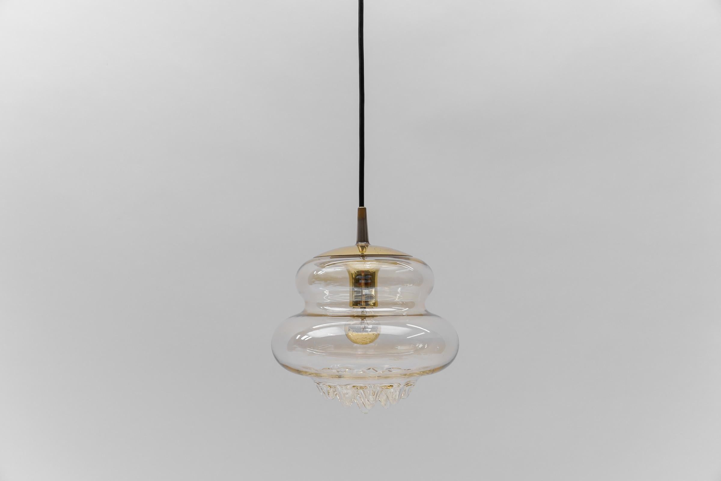 German Lovely Glass Drops Ceiling Lamp by Peill & Putzler, 1970s For Sale