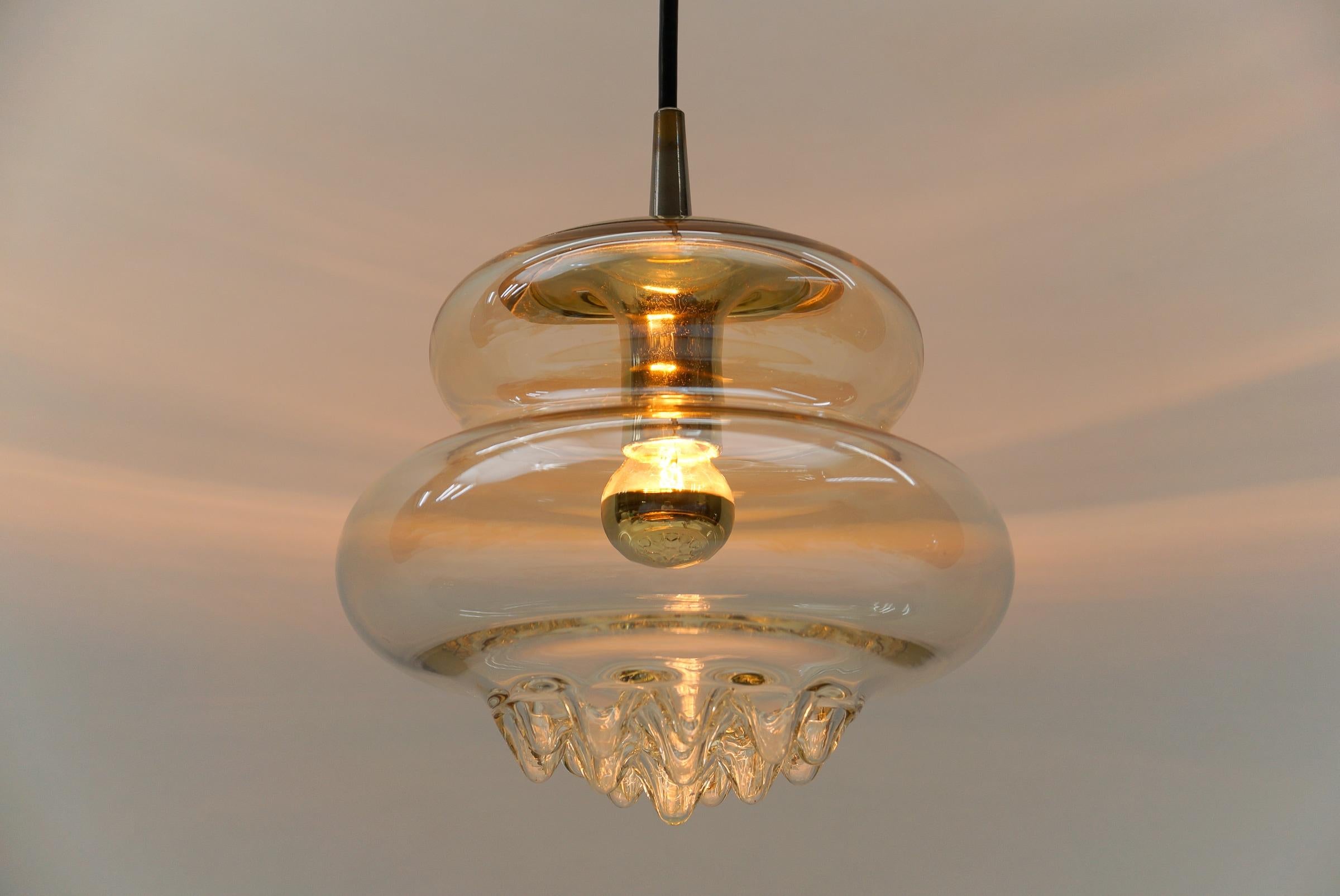 Lovely Glass Drops Ceiling Lamp by Peill & Putzler, 1970s For Sale 1