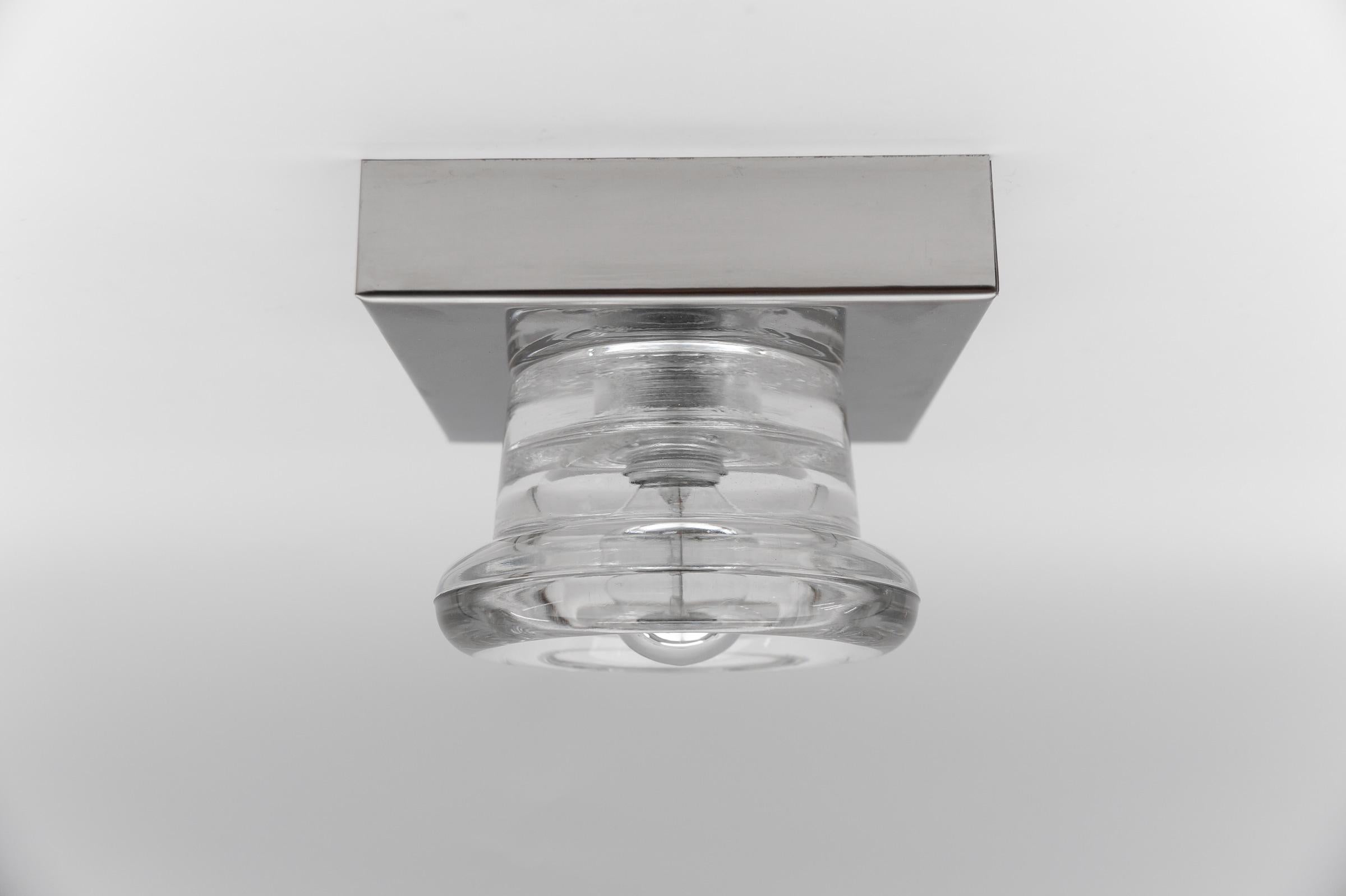 Mid-Century Modern Lovely Glass Wall or Ceiling Light by Gebrüder Cosack, Germany 1960s For Sale