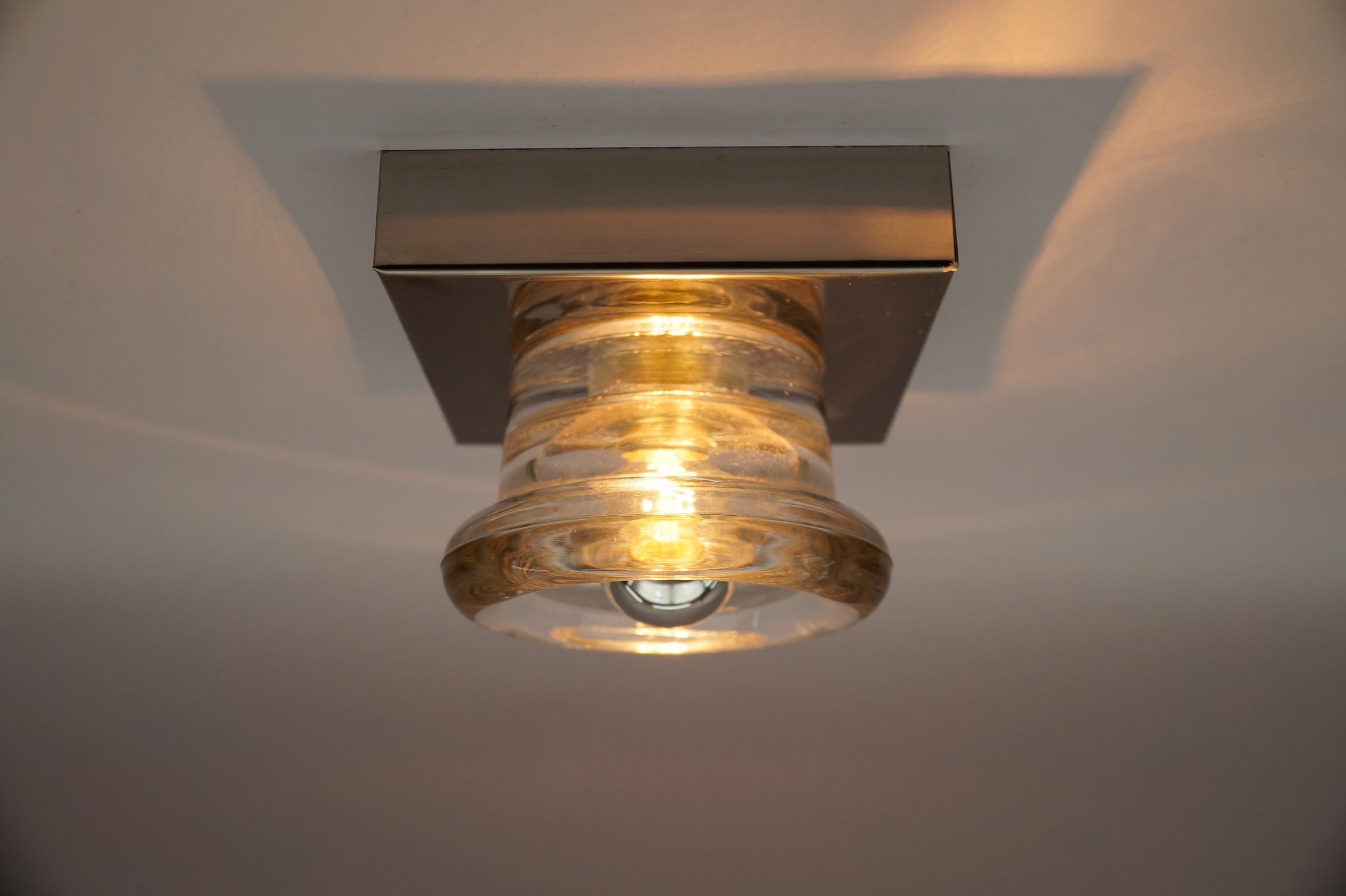 Lovely Glass Wall or Ceiling Light by Gebrüder Cosack, Germany 1960s In Good Condition For Sale In Nürnberg, Bayern