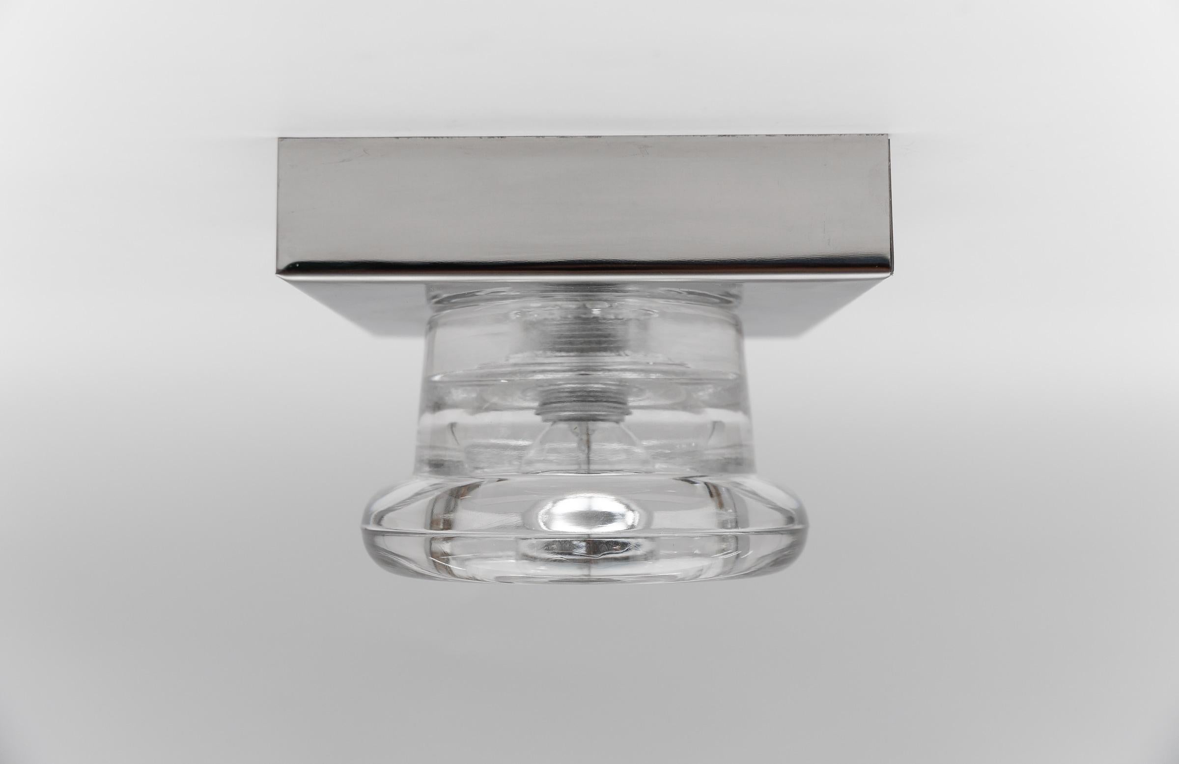 Mid-20th Century Lovely Glass Wall or Ceiling Light by Gebrüder Cosack, Germany 1960s For Sale