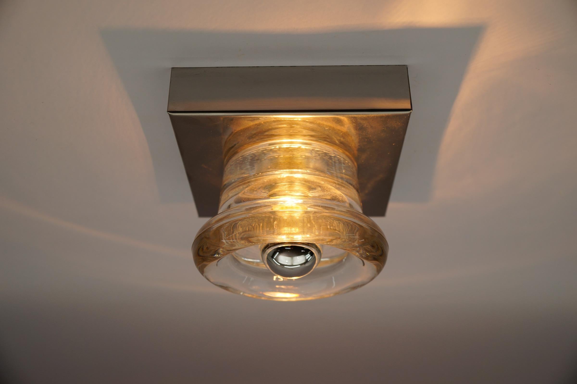 Metal Lovely Glass Wall or Ceiling Light by Gebrüder Cosack, Germany 1960s For Sale