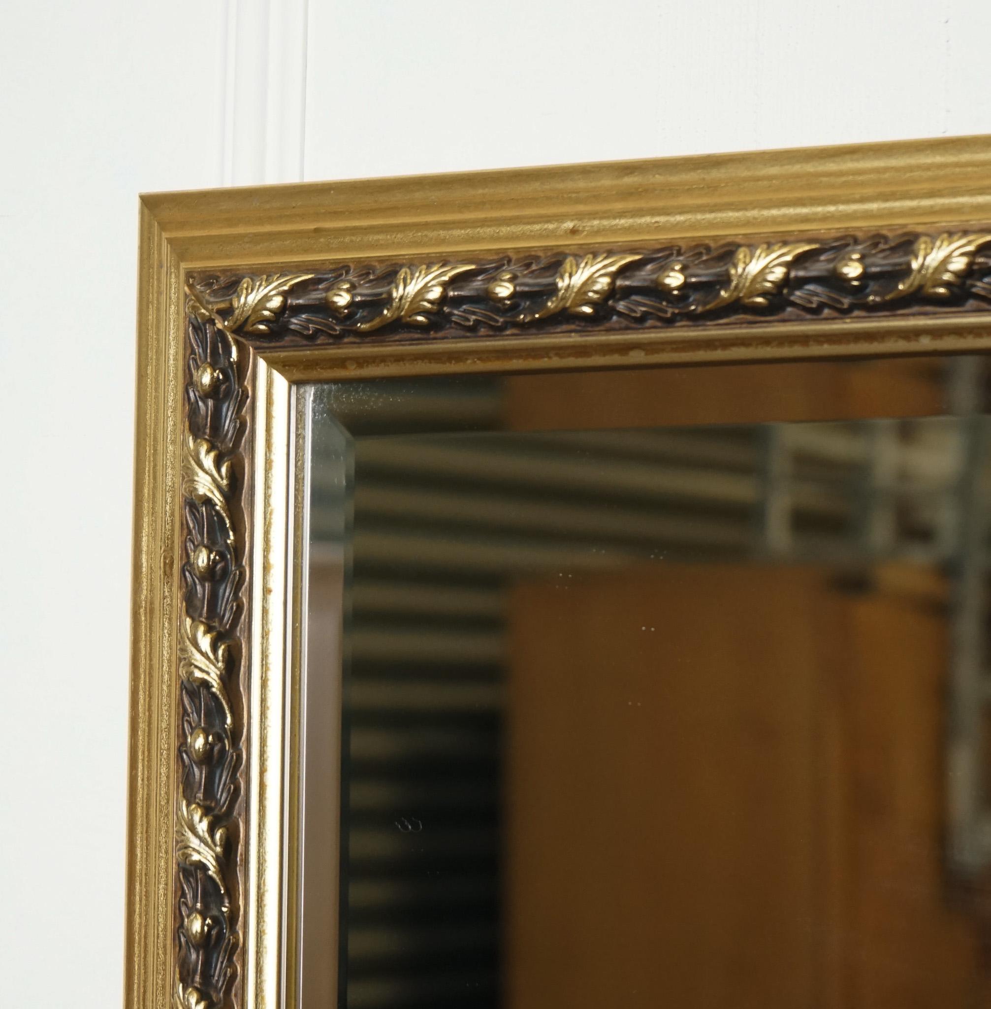Hand-Crafted LOVELY GOLD ORNATE RECTANGLE BEVELLED MIRROR j1 For Sale