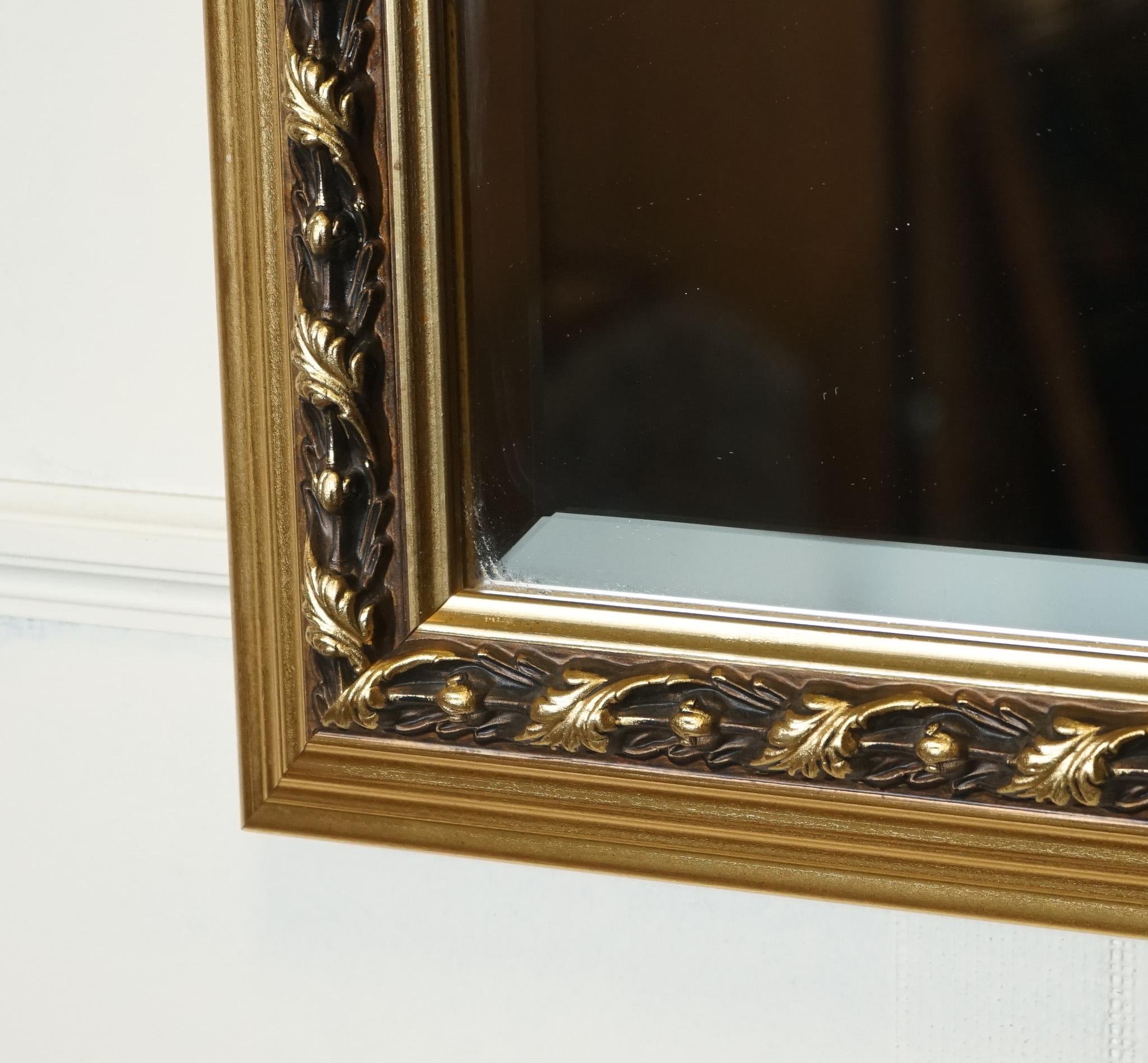 LOVELY GOLD ORNATE RECTANGLE BEVELLED MIRROR j1 In Good Condition For Sale In Pulborough, GB