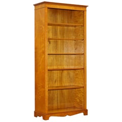 Lovely Golden Solid Walnut Library Bookcase with Adjustable Shelves
