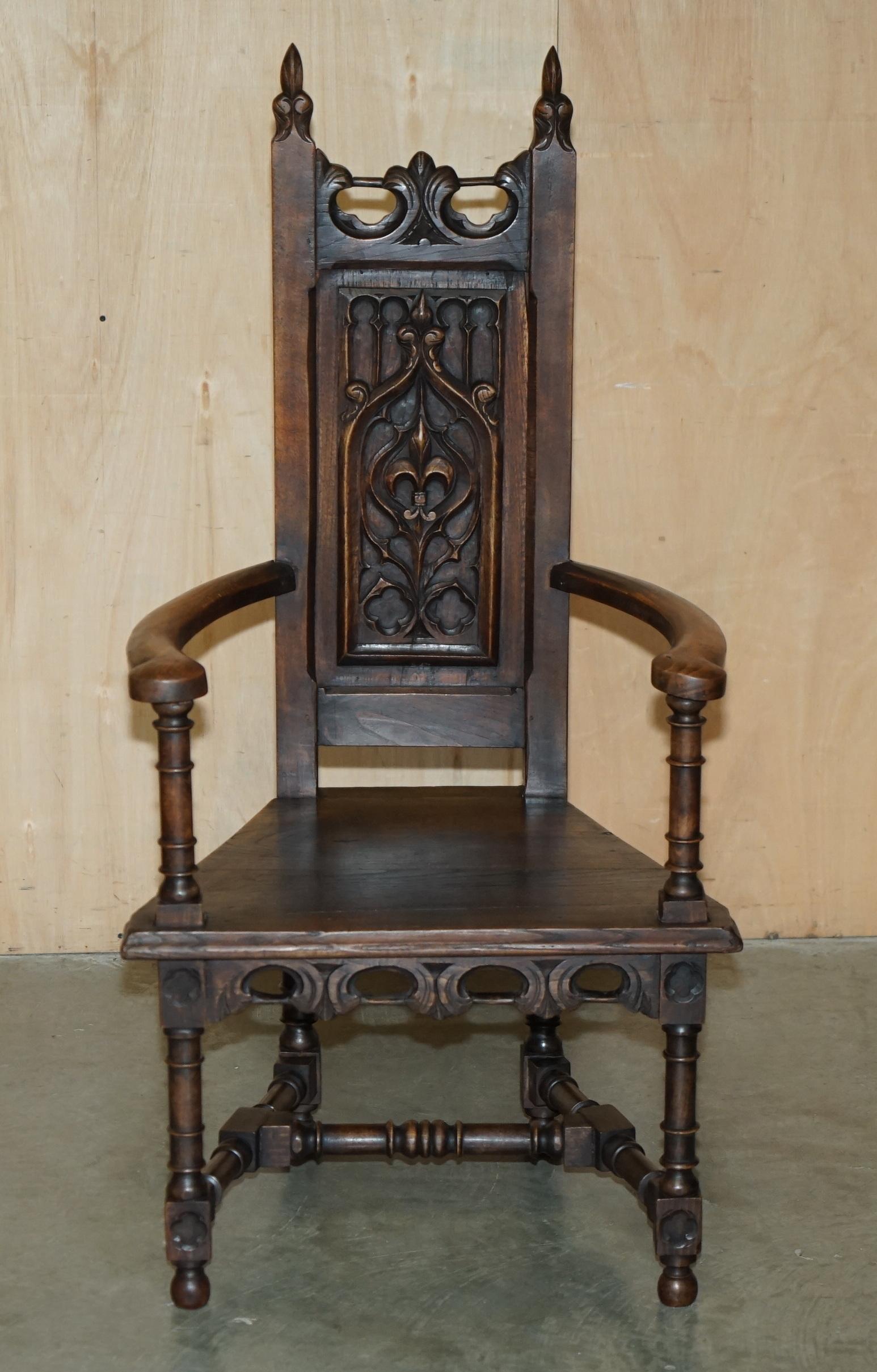 Royal House Antiques

Royal House Antiques is delighted to offer for sale this stunning original Gothic Revival circa 1900 English oak Throne armchair with steeple back 

Please note the delivery fee listed is just a guide, it covers within the M25