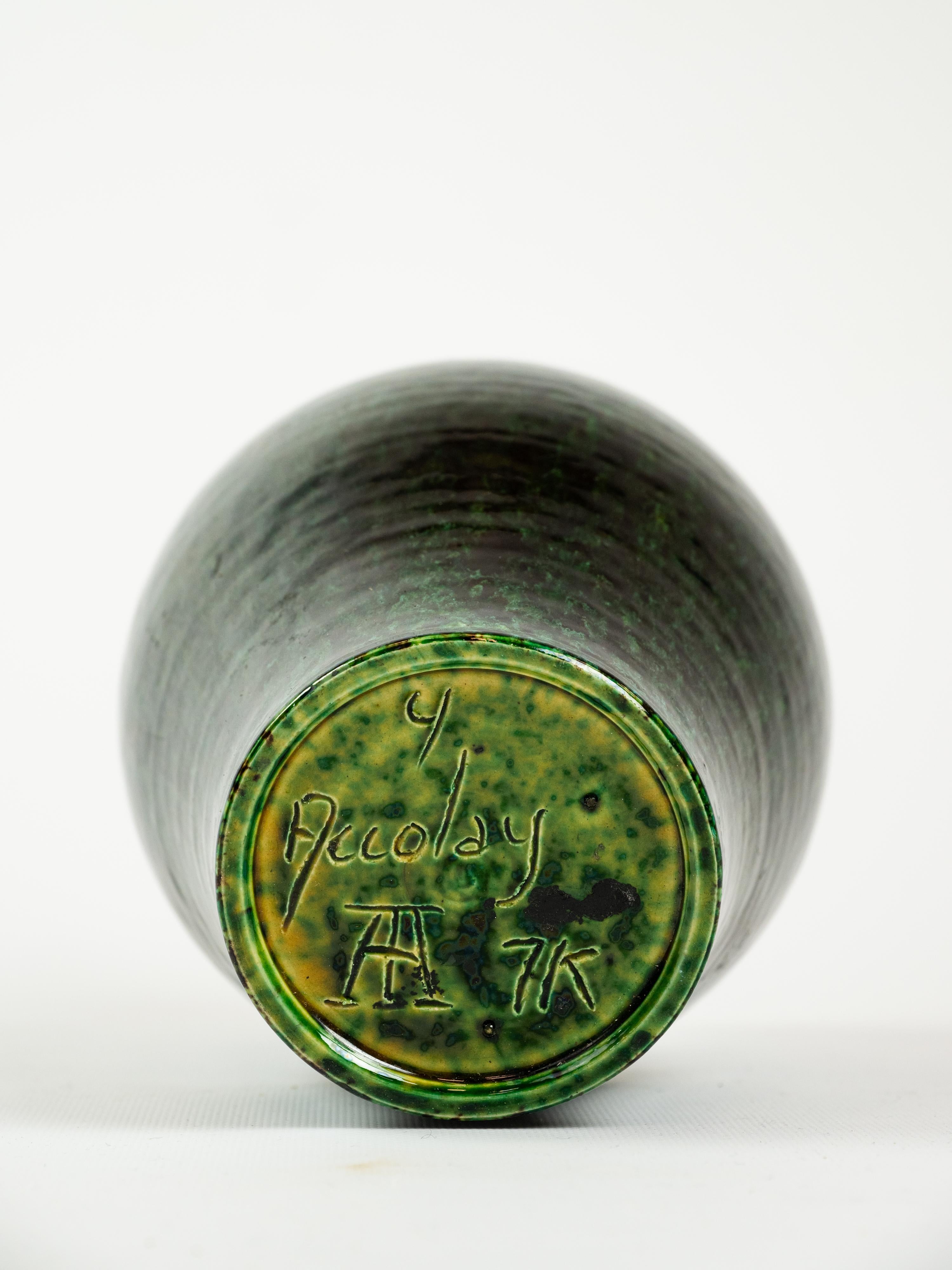 Ceramica Grazioso vaso in ceramica Accolay verde in vendita