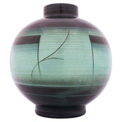 Lovely Green and Black Art Deco Vase by Ilse Claesson, Rörstrand