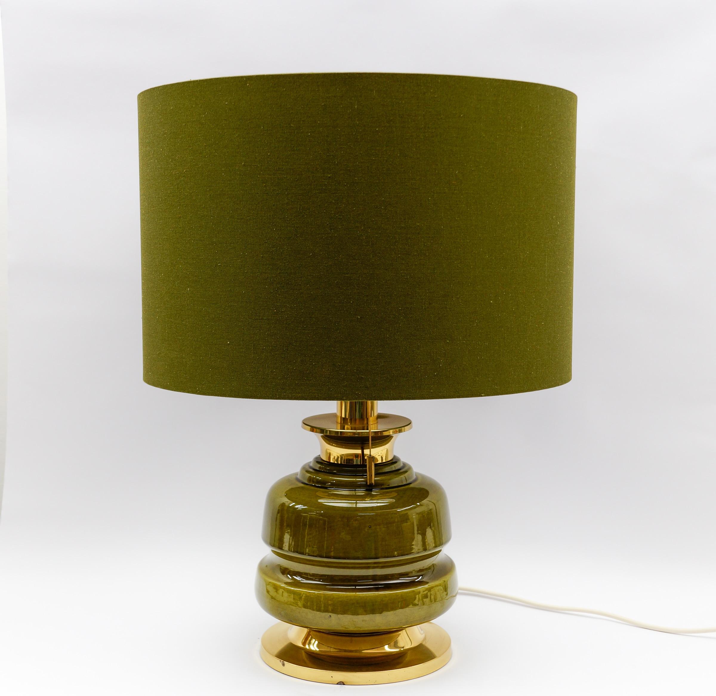 Space Age Lovely Green Ceramic Table Lamp Bases, Germany 1960s For Sale