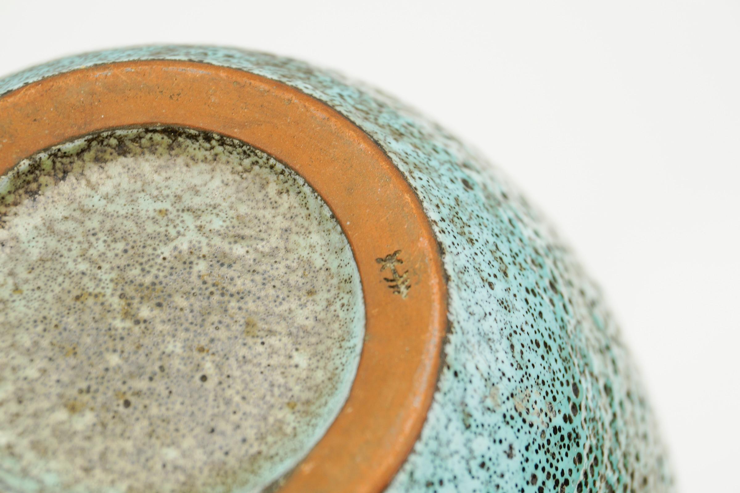 Precioso Jarrón de Cerámica Studio A de Lava Verde de Wilhelm & Elly Kuch, Años 60, Alemania mediados del siglo XX en venta