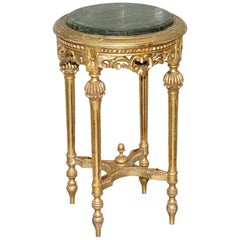 Lovely Grüner Marmor gekrönt Giltwood Französisch Rokoko Stand Pflanzen Büsten Skulpturen