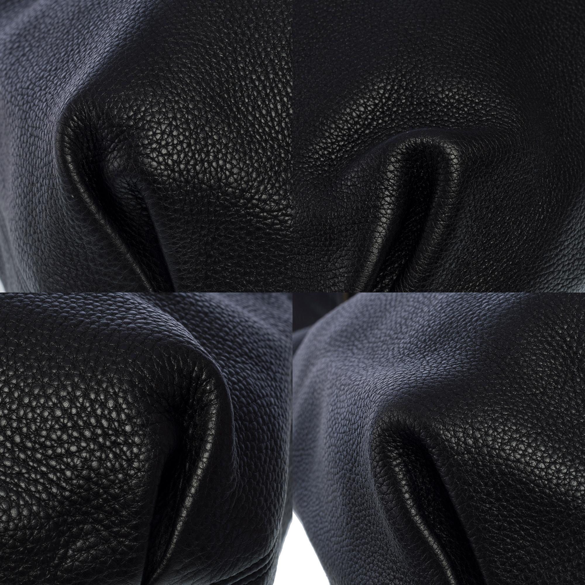 Lovely Gucci Soho GM hobo bag in black grained calf leather, GHW 7