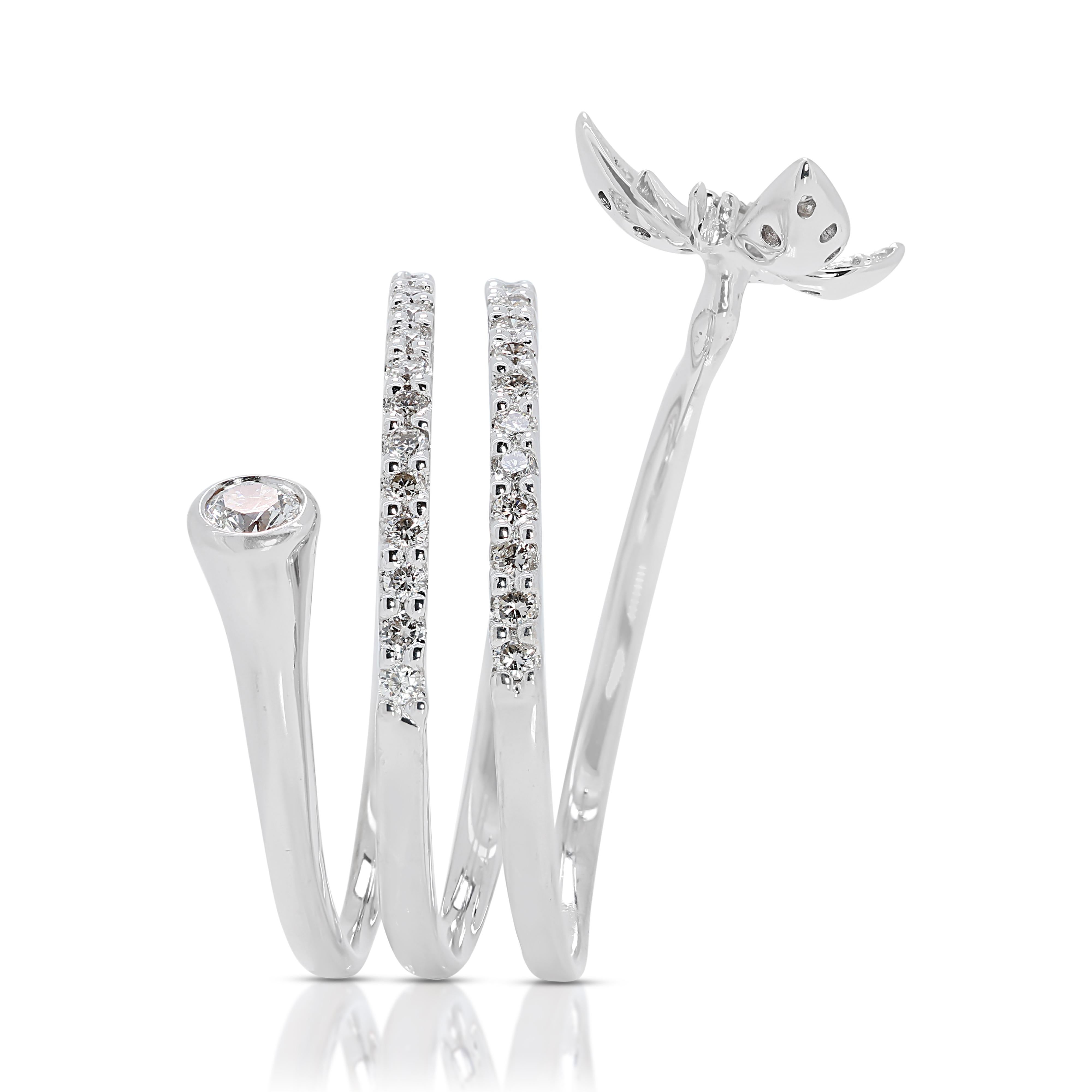 Lovely Half Carat Natural Diamond Ring in 18K White Gold 1