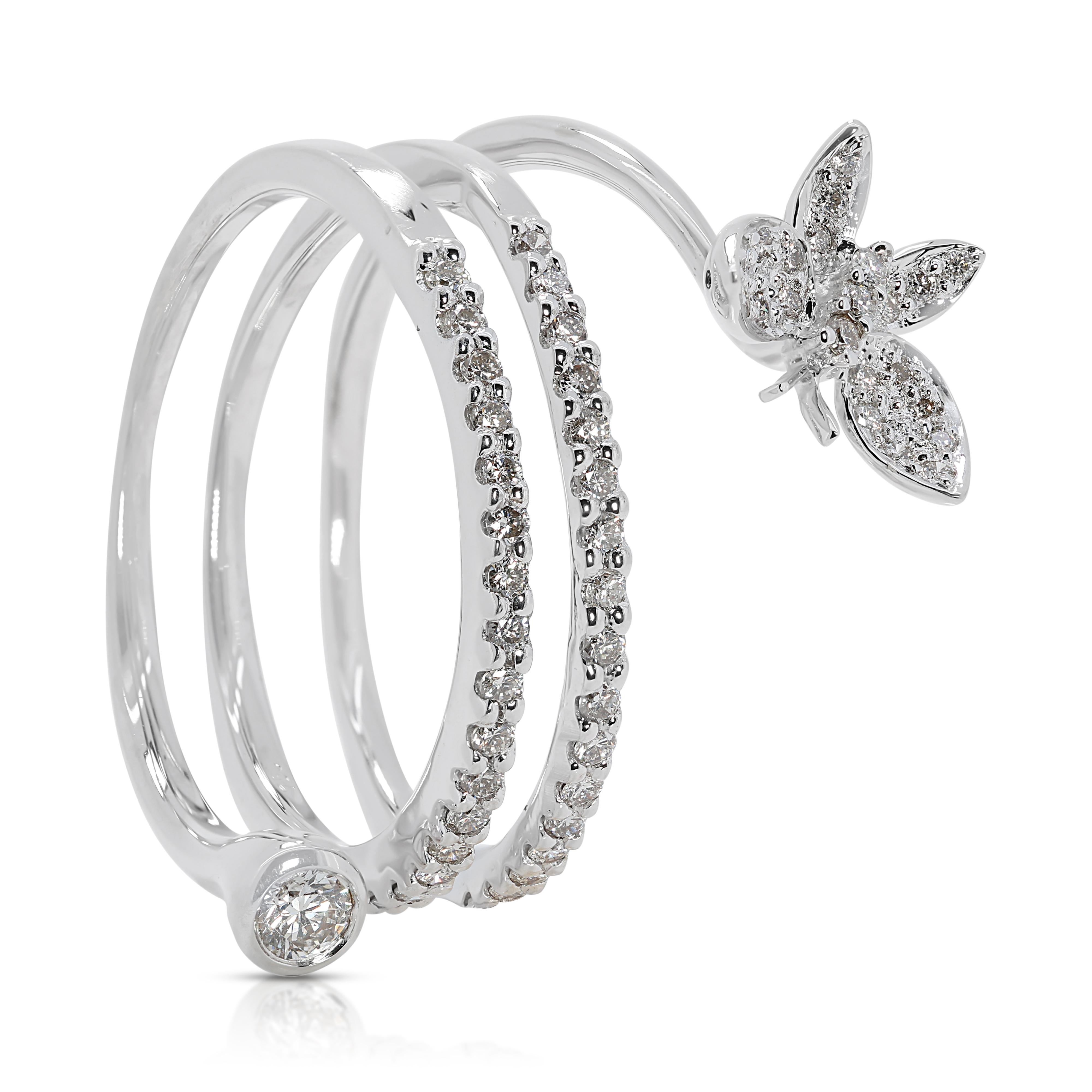 Lovely Half Carat Natural Diamond Ring in 18K White Gold 2