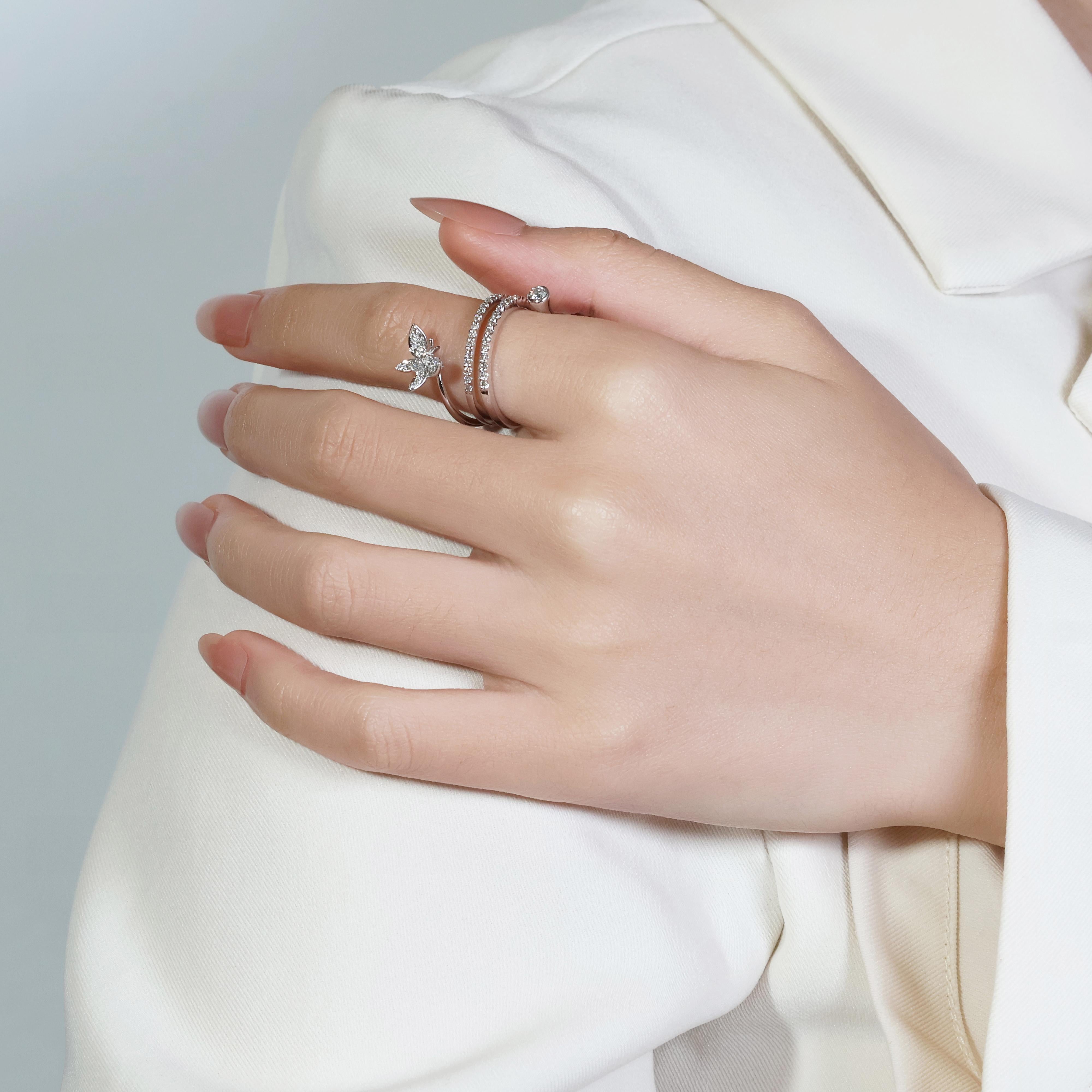 Lovely Half Carat Natural Diamond Ring in 18K White Gold 3