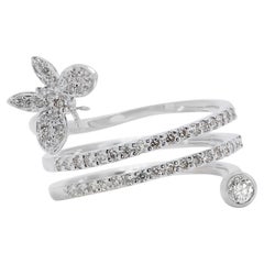 Lovely Half Carat Natural Diamond Ring in 18K White Gold