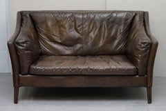 Lovely Halo Reggio Conker Brown Leather Two-Seat Sofa Very Comfortable