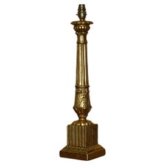 Retro LOVELY HAND CARVED GOLD GiLTWOOD CORINTHIAN PILLAR TABLE LAMP FULLY SERVICED